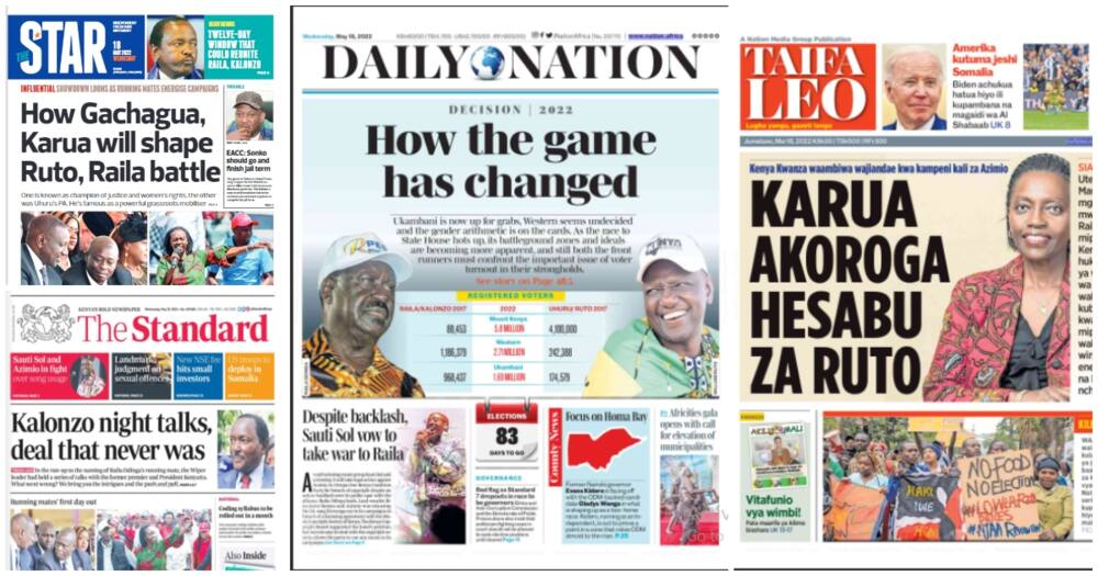 Newspapers Review: Martha Karua's Nomination as Raila's Deputy Could Diminish Ruto's Wave in Mt Kenya