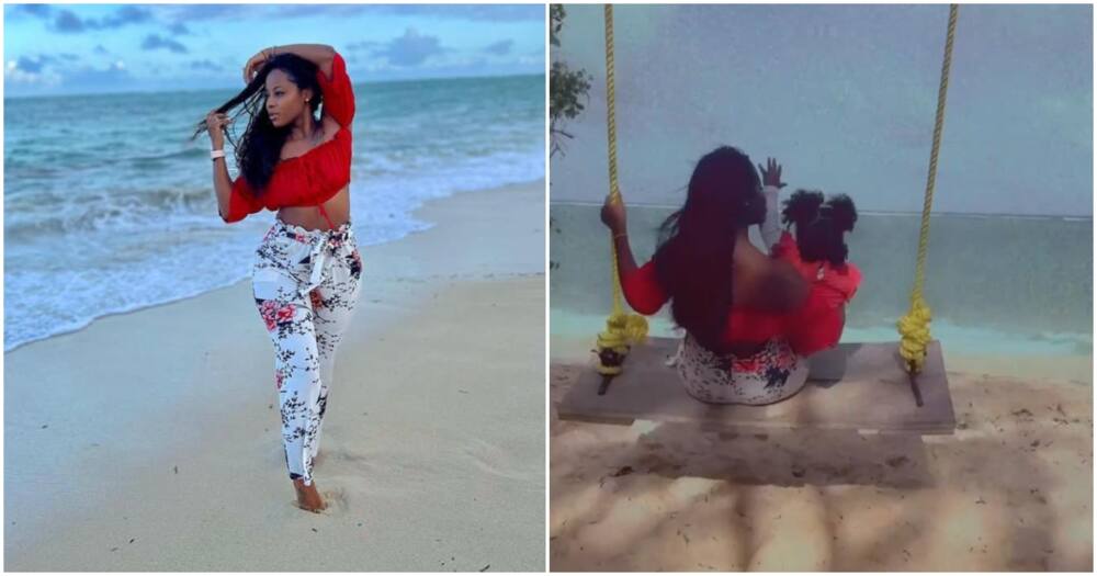 Jomo Gecaga's Rumoured Baby Mama Lola Relishes Beautiful Moments with Rarely Seen Daughter at the Beach.