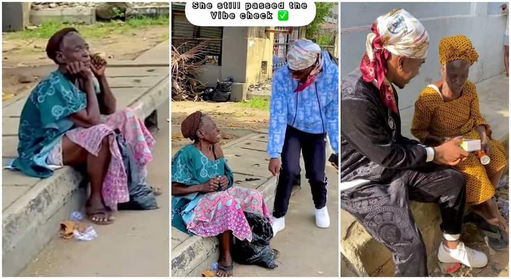 Photos of a Nigerian man dancing for an old woman.