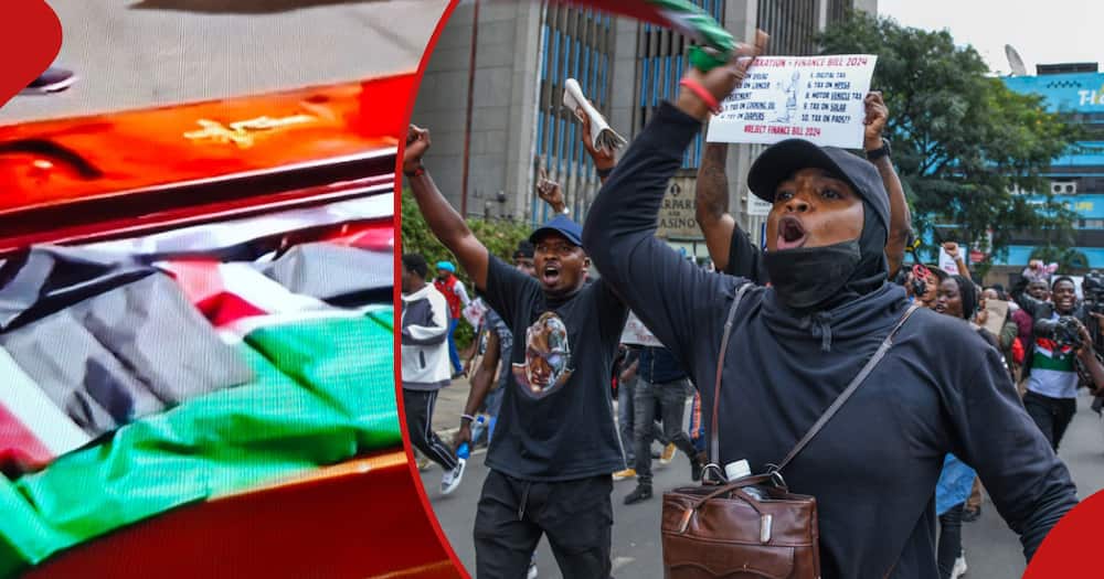Gen Z protesters litter Nairobi CBD with empty coffins.