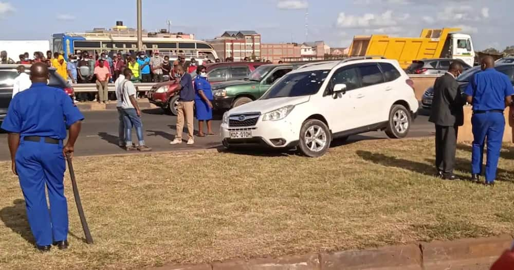 A crime scene where the Subaru motorist was shot. Photo: Warle Minor.