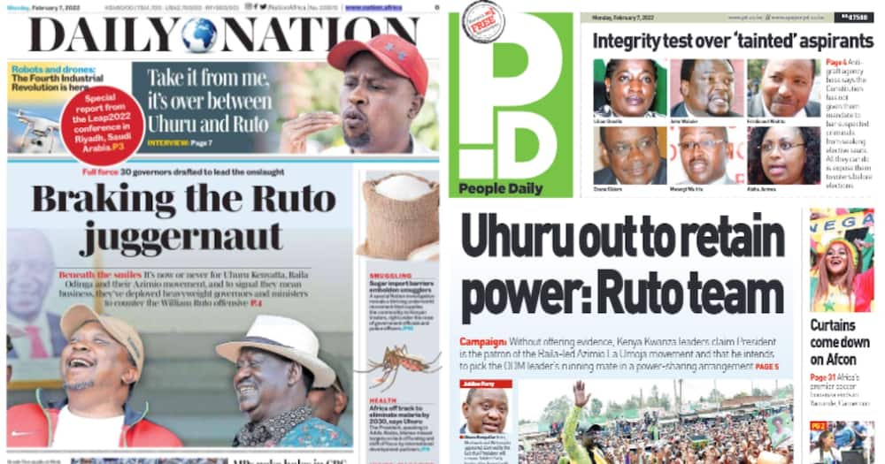 Kenyan Newspaper Review For February 7: Ruto's allies claim President Uhuru Kenyatta wants to stay in government.