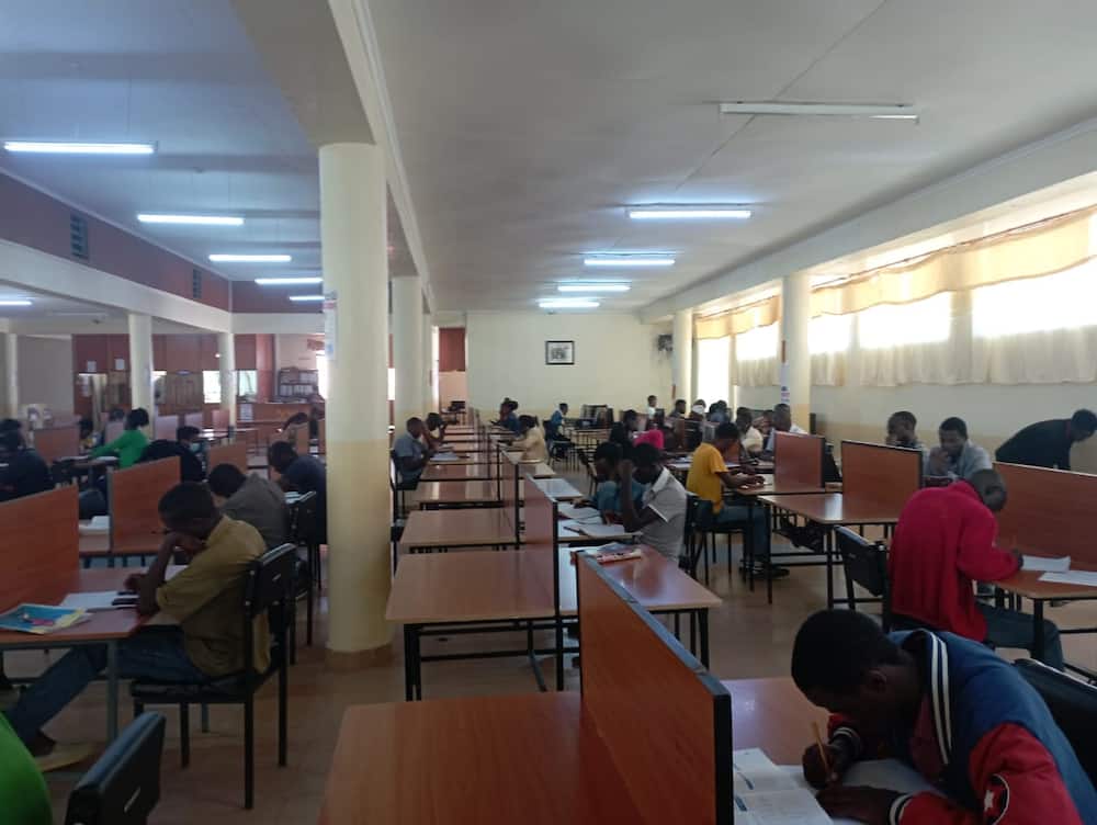 Students of Nyandarua National Polytechnic studying in the library