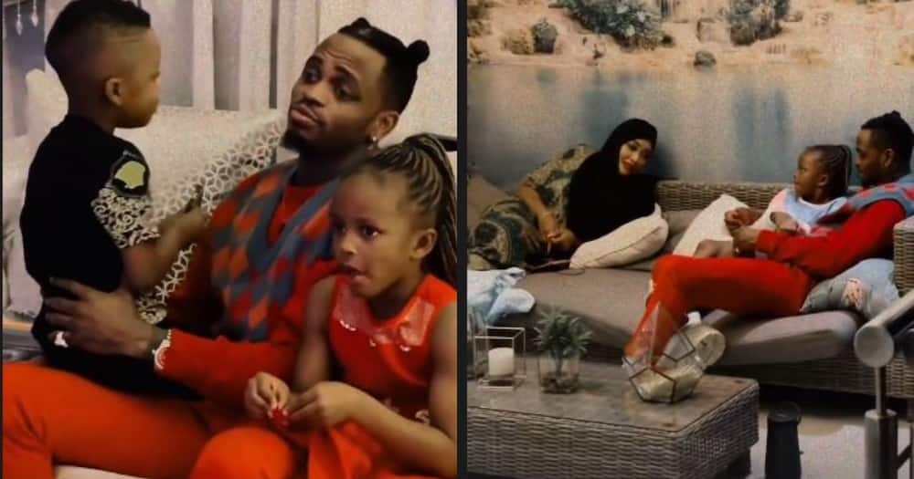 Diamond Platnumz Visits His Kids in South Africa, Zari Welcomes Him to Her House