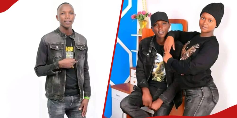 Cheruiyot (pictured in both frames) was arrested by officers from Kericho Police Station for threatening his ex.