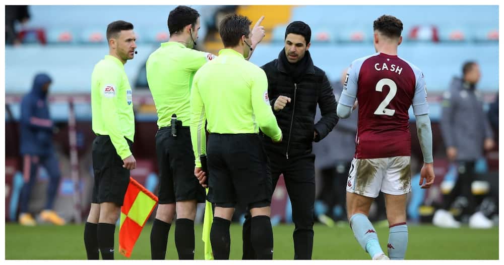 Mikel Arteta furious at match officials after Arsenal defeat to Aston Villa