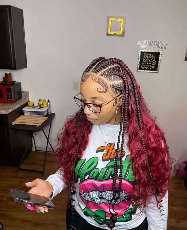 feed in braids with sew in