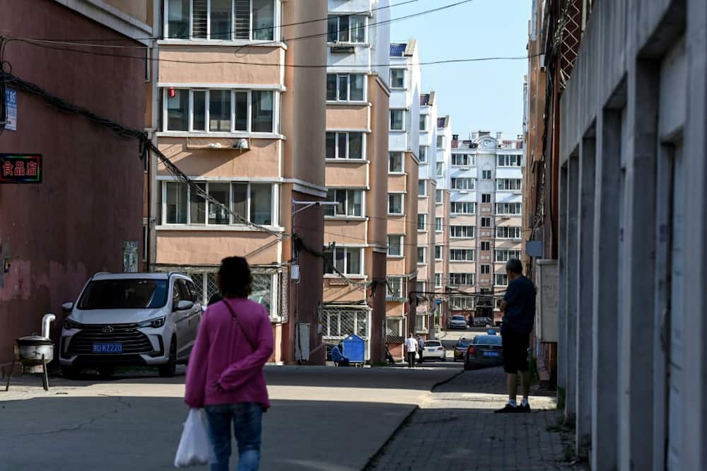 A residential compound in Hegang city, which shed over 15 percent of its population between 2010 and 2020, according to official figures