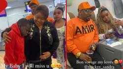 Mike Sonko's Adopted Son Satrine in Tears as Ex-Governor, Wife and Daughter Fly Abroad
