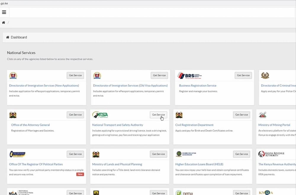eCitizen NTSA driving licence renewal in Kenya