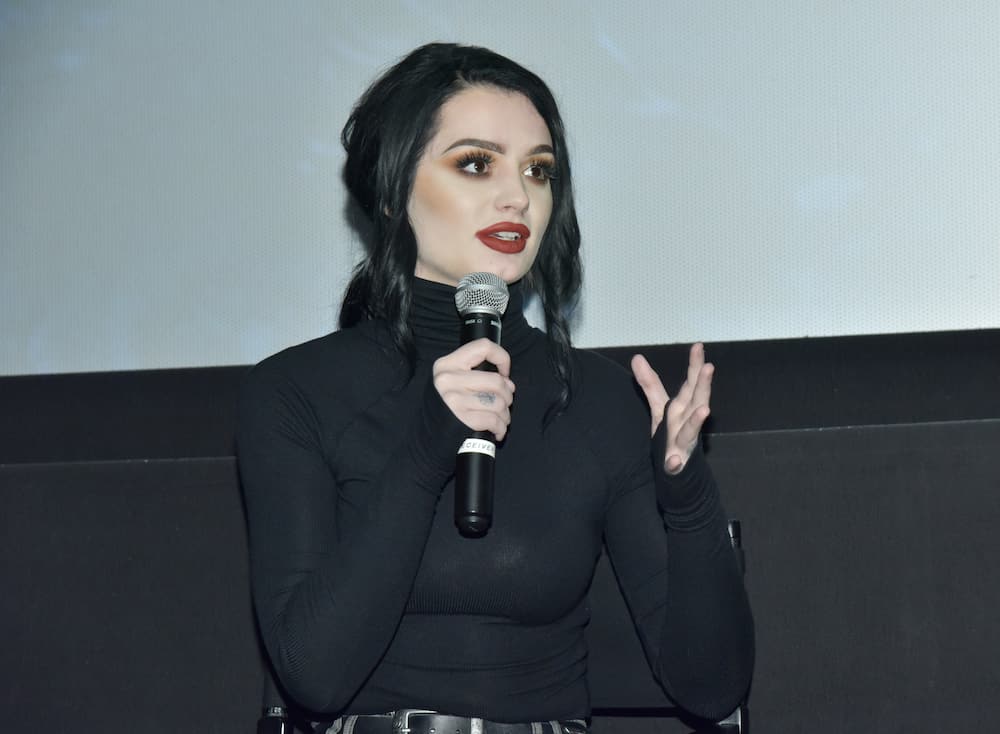 Wrestler Paige speaks at MGM Studios, WWE, and SheIs special screening of 'Fighting With My Family' at AMC 34th Street in New York City