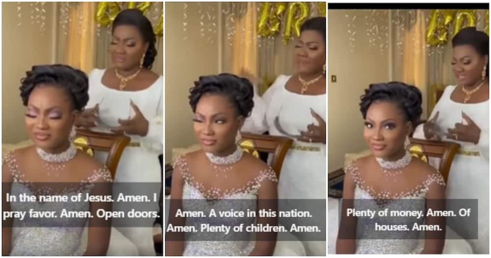 Bride stops praying when mum prays she gets many children.