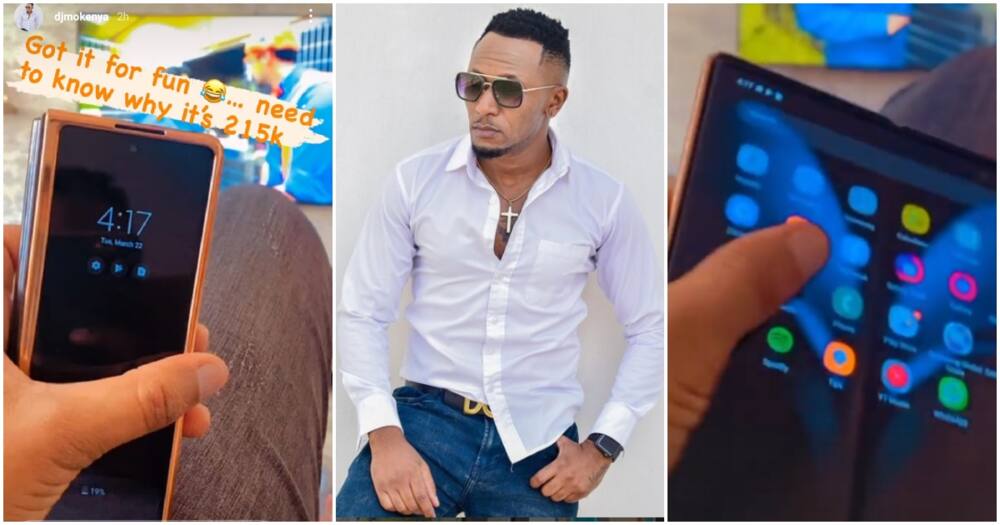 DJ Mo Shows Off Classy Folding Smartphone, Claims To Have Bought It at KSh 215k