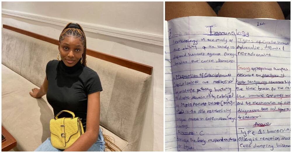 Reactions as pretty Nigerian laments about her ugly handwriting, shares photo of it online that got many talking