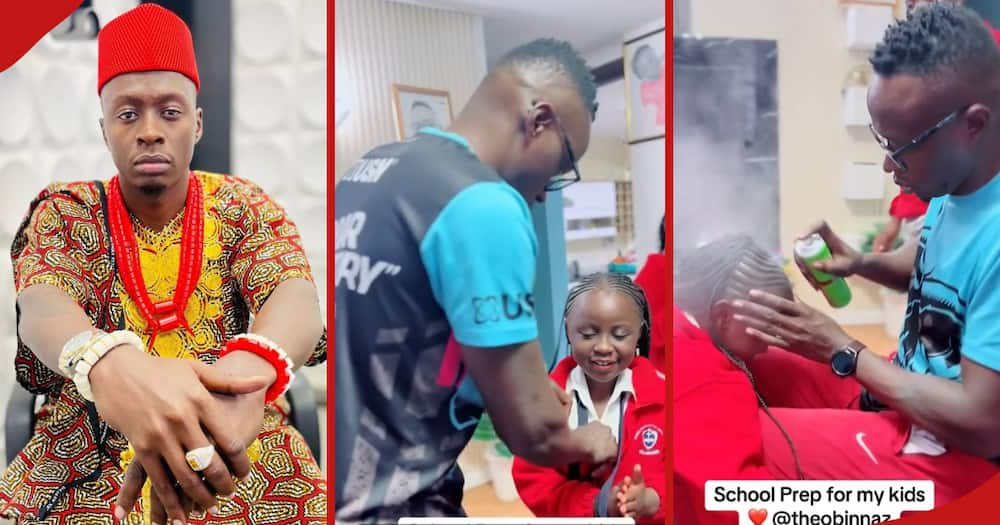 Oga Obinna Lovingly Prepares Kids for School in Adorable Clip: 