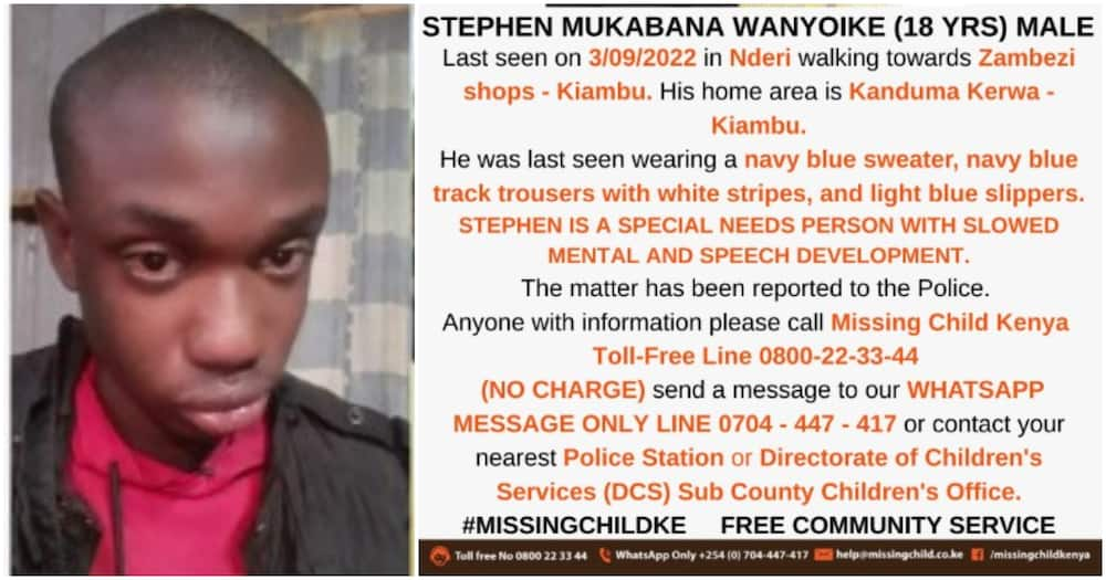 Stephen Mukabana Wanyoike is missing.