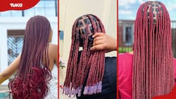 35 trendy burgundy knotless braids you should try out