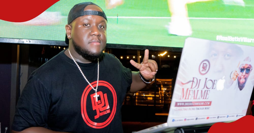 DJ Joe Mfalme performing in one of the entertainment joints in Nairobi.