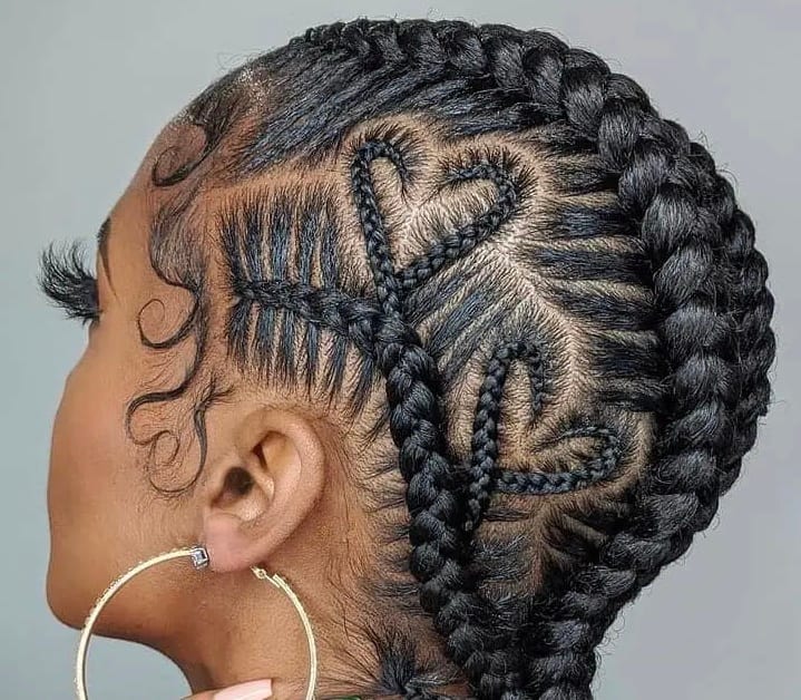 knotless braids with heart