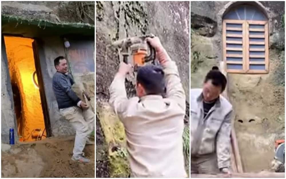 A 35-year-old man named Mr Tiger has dug a hole into a high mountain and converted it into a house.