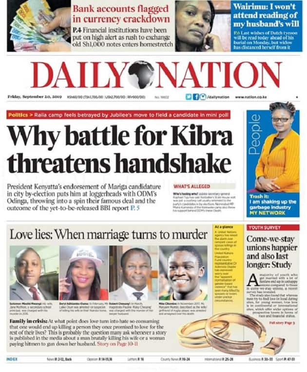 Kenyan newspapers review for Friday 20