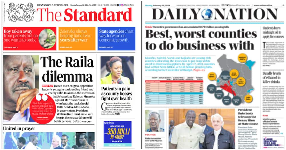 Top stories in the newspapers today.