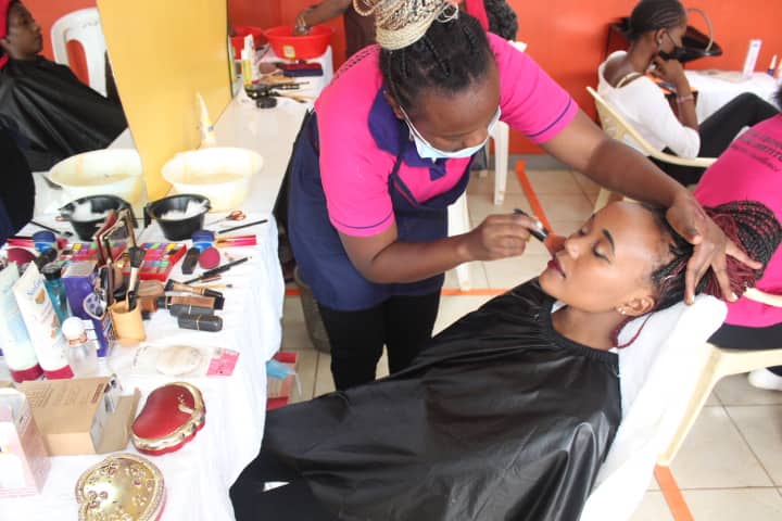 A student undertaking a Certificate in Beauty Therapy course at Beacon Technical Training Institute