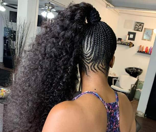 Braids with curly ponytail deals black hair