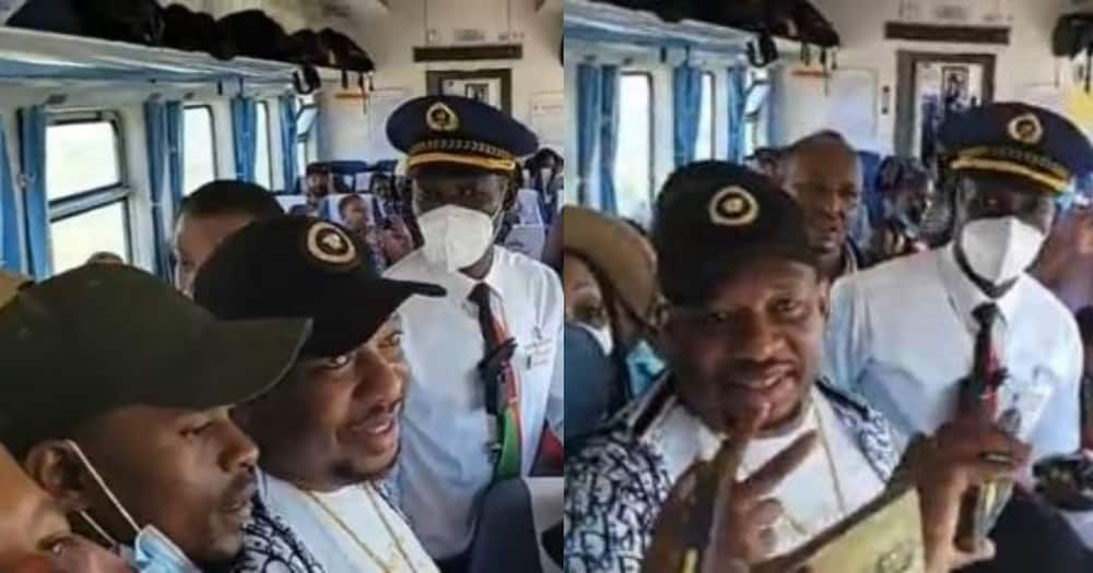 Abiria Wasisimka Kwa Kuomona Mike Sonko Akisafiri Kwa Treni ya SGR