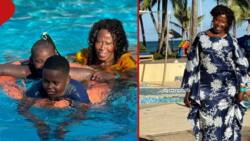 Brian Chira's Granny Steals Show in Mombasa as She Displays Swimming Skills