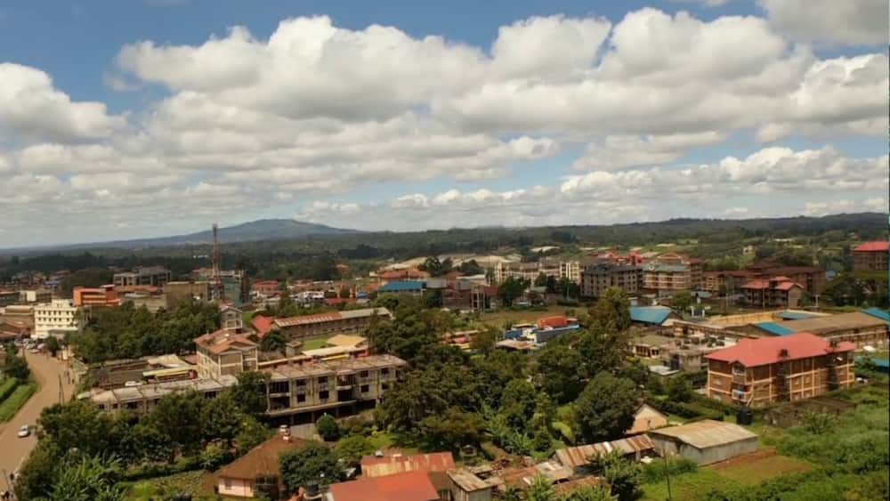 Drone view of Kikuyu Town in Kiambu County.