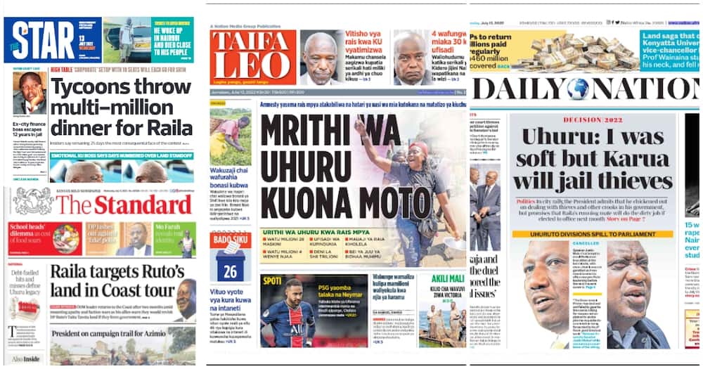 Newspapers on July 13.