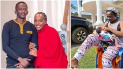 Njugush's Wife Celestine Ndinda Shares Adorable Photo Basking in Sun with Newborn Child at Their Mansion