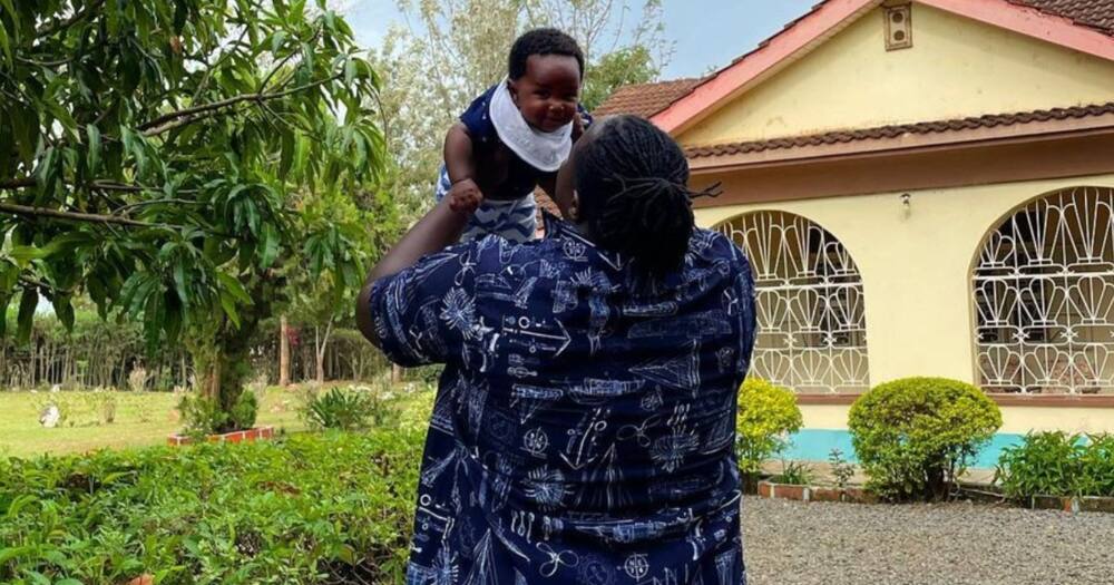 Willis Raburu shares snap with his son and dad Peter.