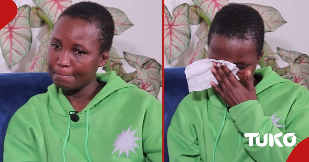 Meru woman Evaline Mukiri in tears as she narrates her Saudi Arabia experience.