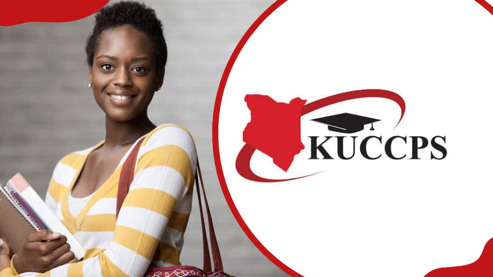 KUCCPS logo and a university student