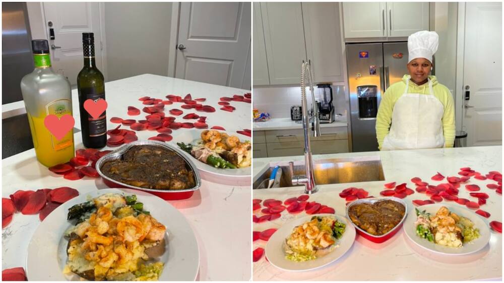 14 year old boy cooks amazing dishes for sister and her husband to celebrate love, photos of his food go viral