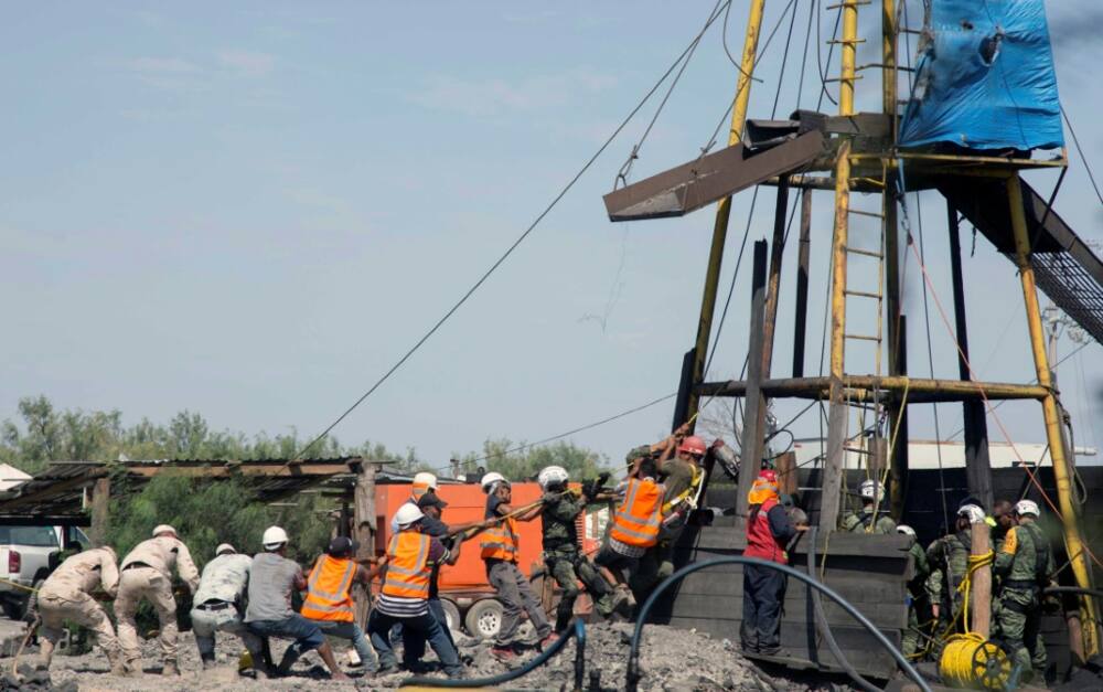 Rescuers work at a coal mine in northern Mexico where 10 people are trapped