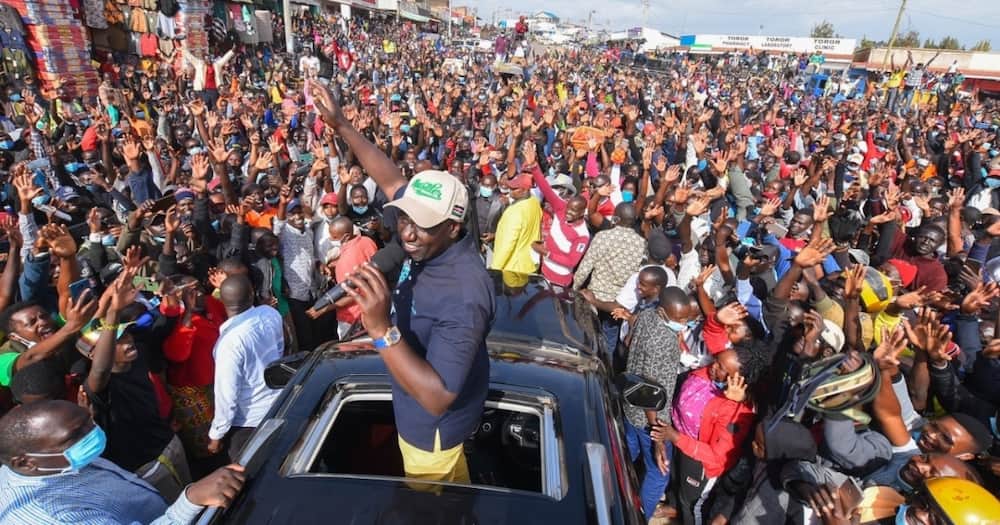 William Ruto addressing West Pokot residents during his recent tour.