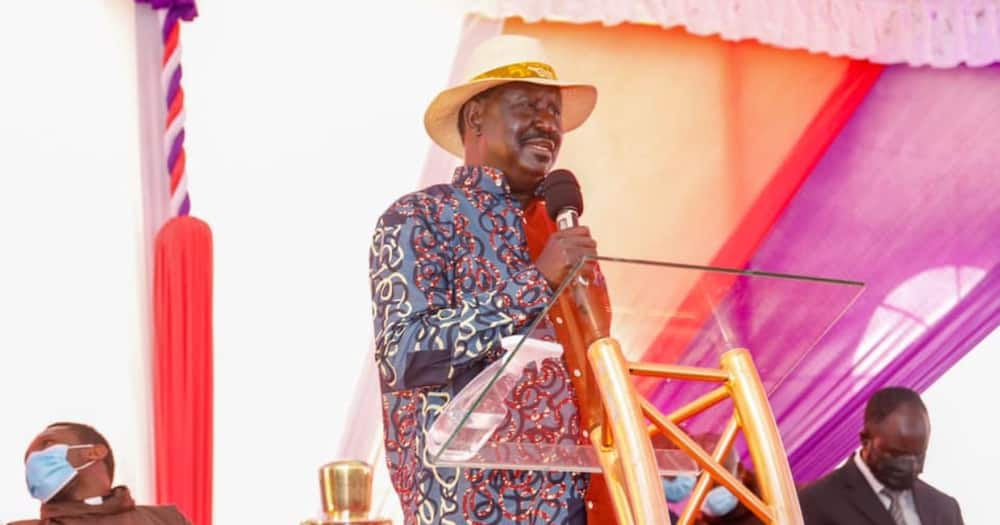 Raila Odinga speaking at a recent event.