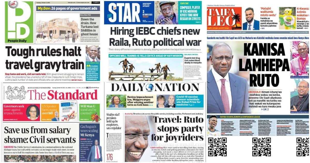 Kenyan Newspapers Review for October 3: Bomas Talks in Limbo as Kenya Kwanza, Azimio Skip Hearings