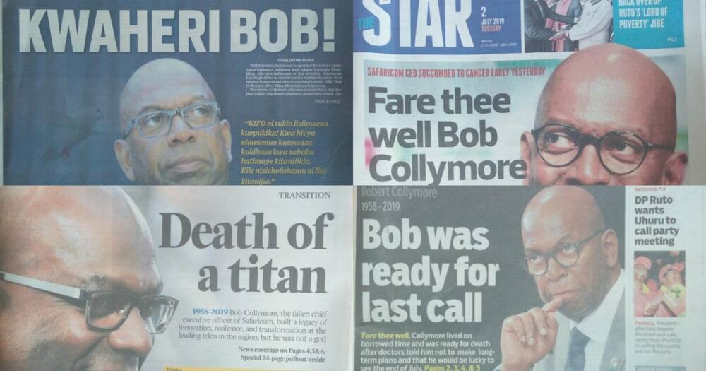 Kenyan newspapers review for July 2: Seven services initiated under Bob Collymore's reign at Safaricom