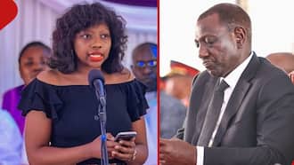 Video of William Ruto's Confound Reaction to Charlene's Speech at Francis Ogolla's Burial Goes Viral