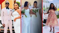 5 Photos as Diana Marua, Milly WaJesus Stun in Elegant White Gowns at Wedding