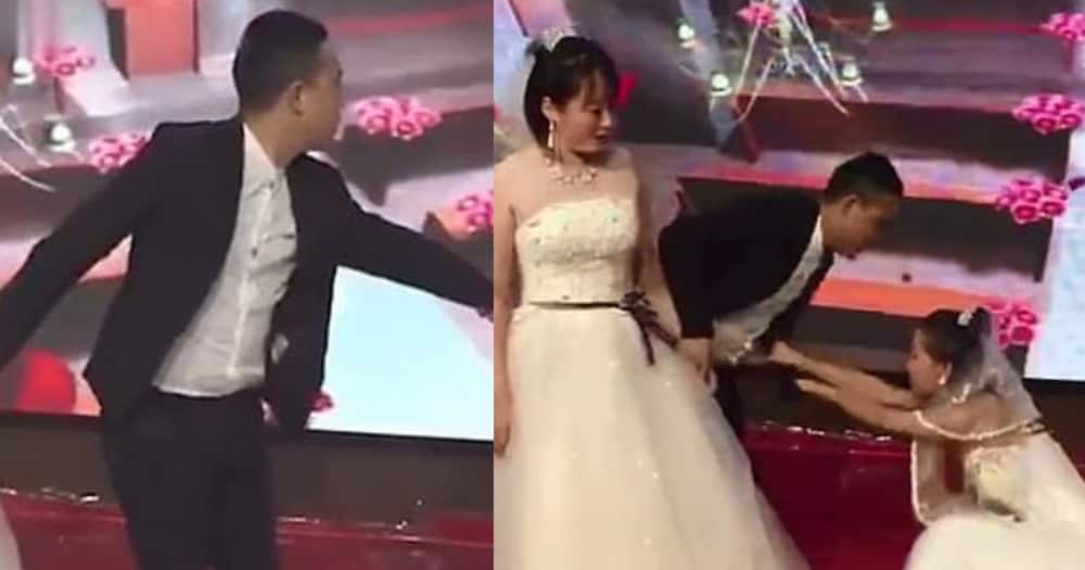 Woman storms ex's wedding dressed in bridal gown, begs him to take her back