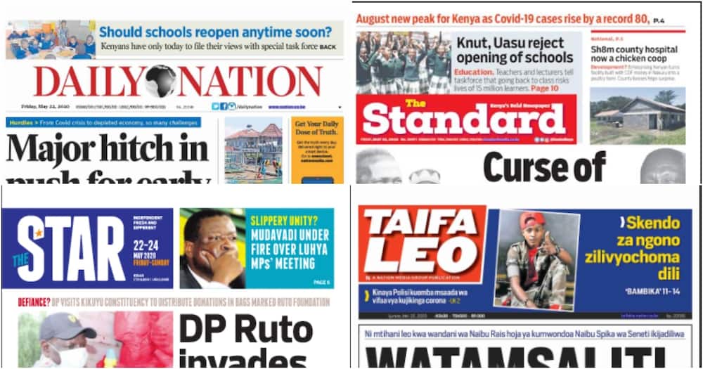 Kenyan newspapers review for May 22: Ruto advises his team on ways to save Kithure Kindiki from ouster