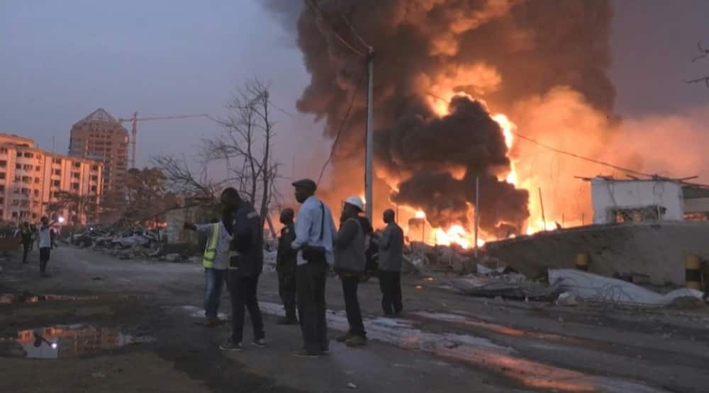 The explosion and fire at Guinea's main fuel depot caused 'extensive damage', officals said