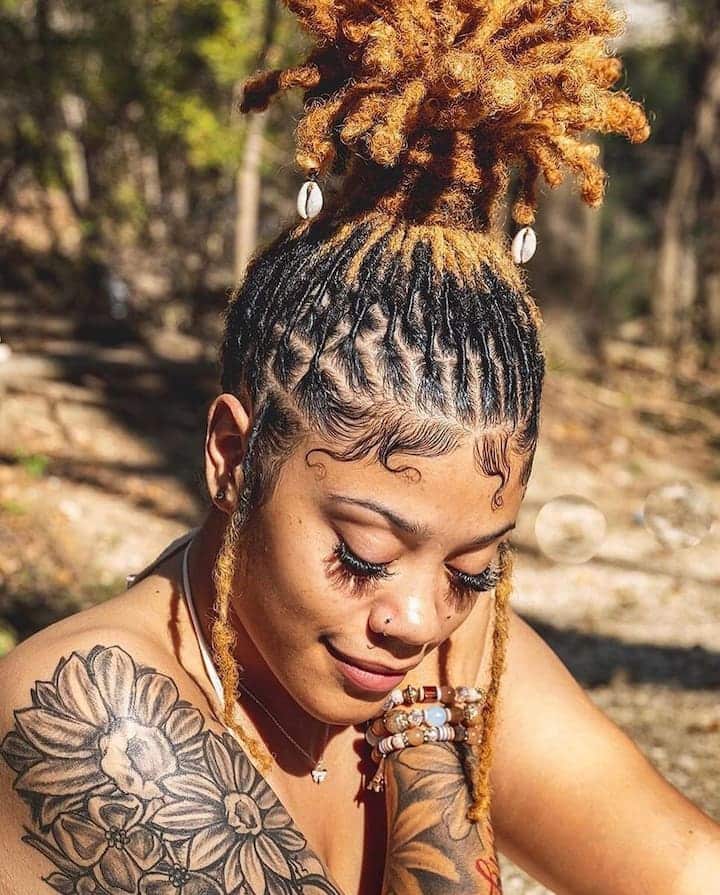 Updo loc hairstyles