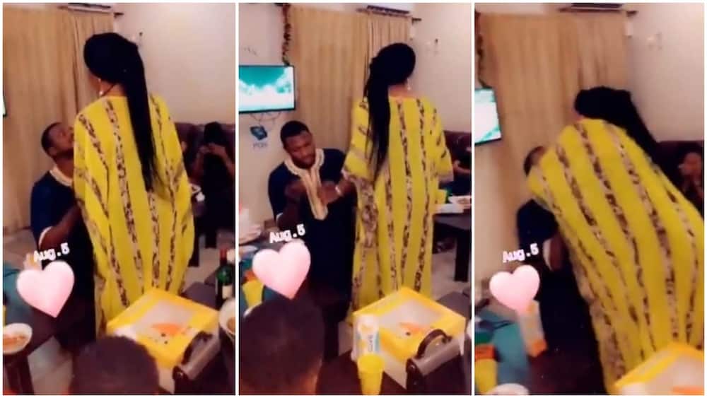 Moment a Lady is being forced to accept a proposal ring from her long time boyfriend