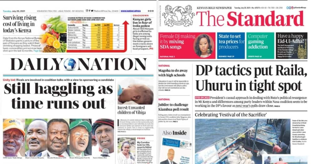 Newspapers Review: Screengrabs from Daily Nation, People Daily.